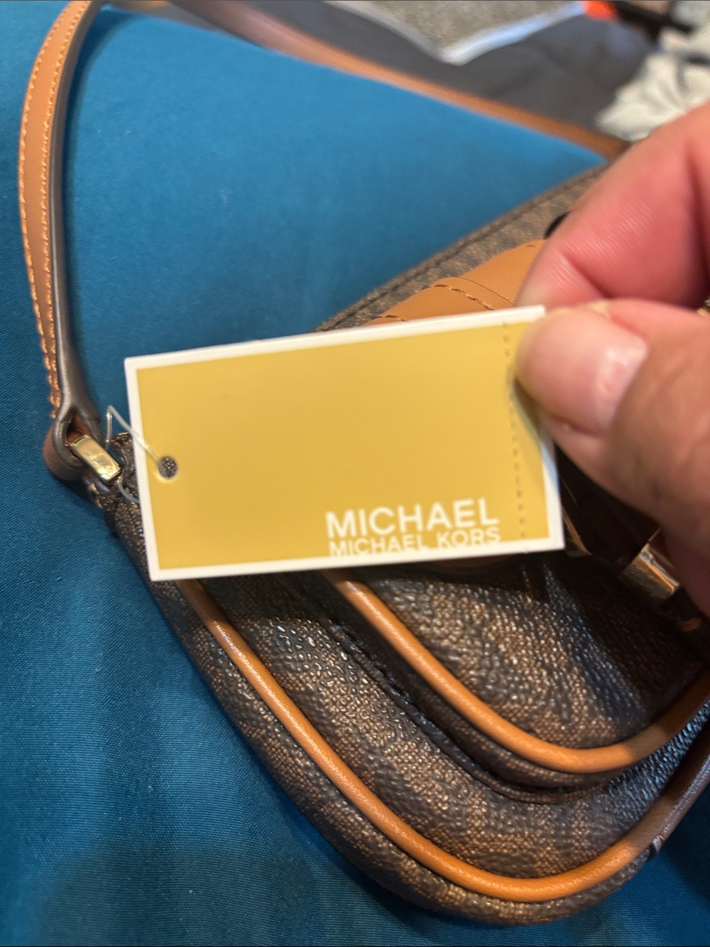 Michael Kors Brown & Tan Mini Double-Pocket Shoulder Bag - Picture 2 of 4